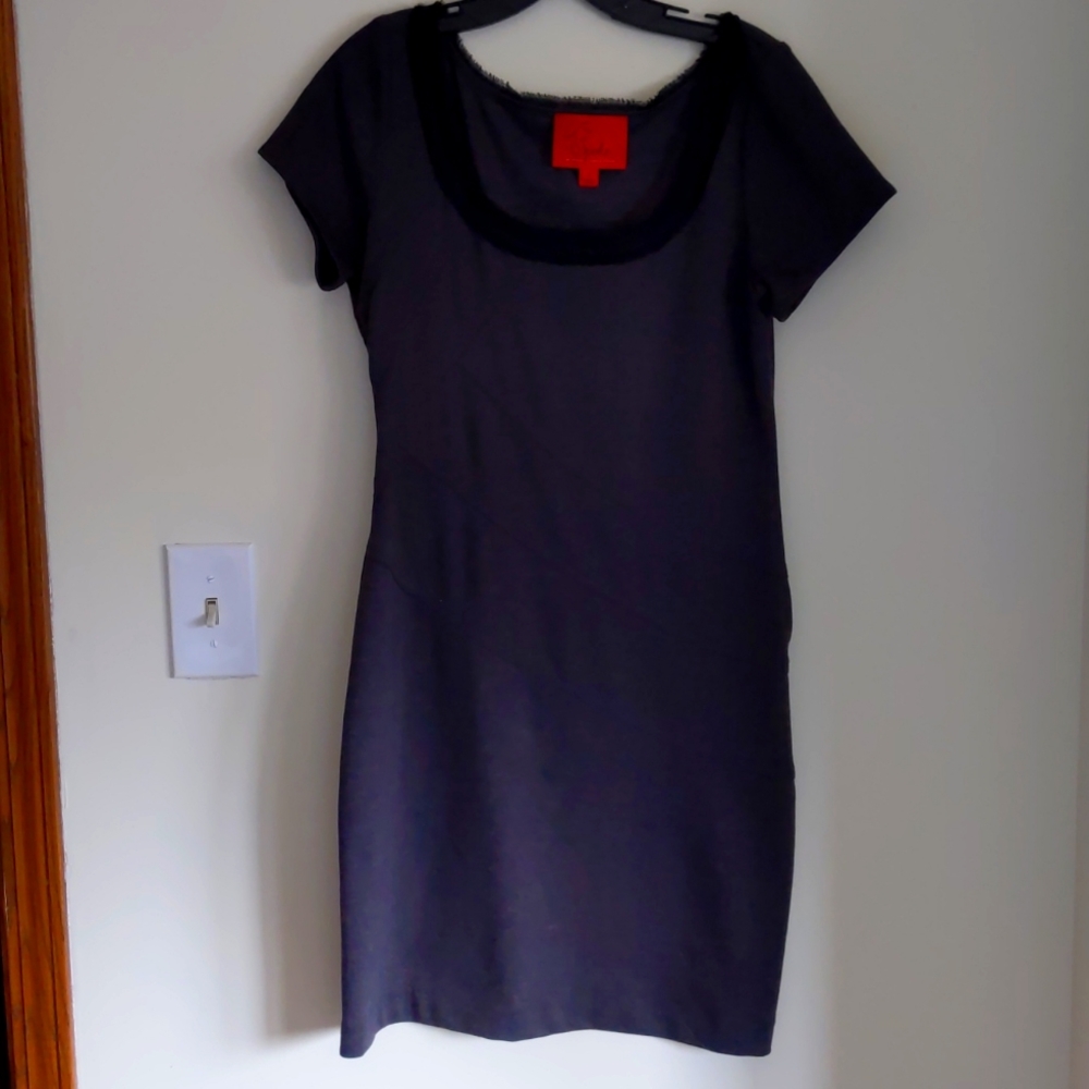 Charcoal dress with black edging